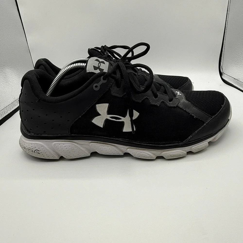 Under Armour Charged‎ Assert 9 Sneakers Men's Black Lace-Up Running Shoes 12